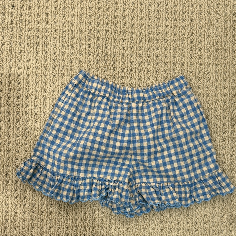 Emile et Ida Blue and White Checkered Kids Shorts